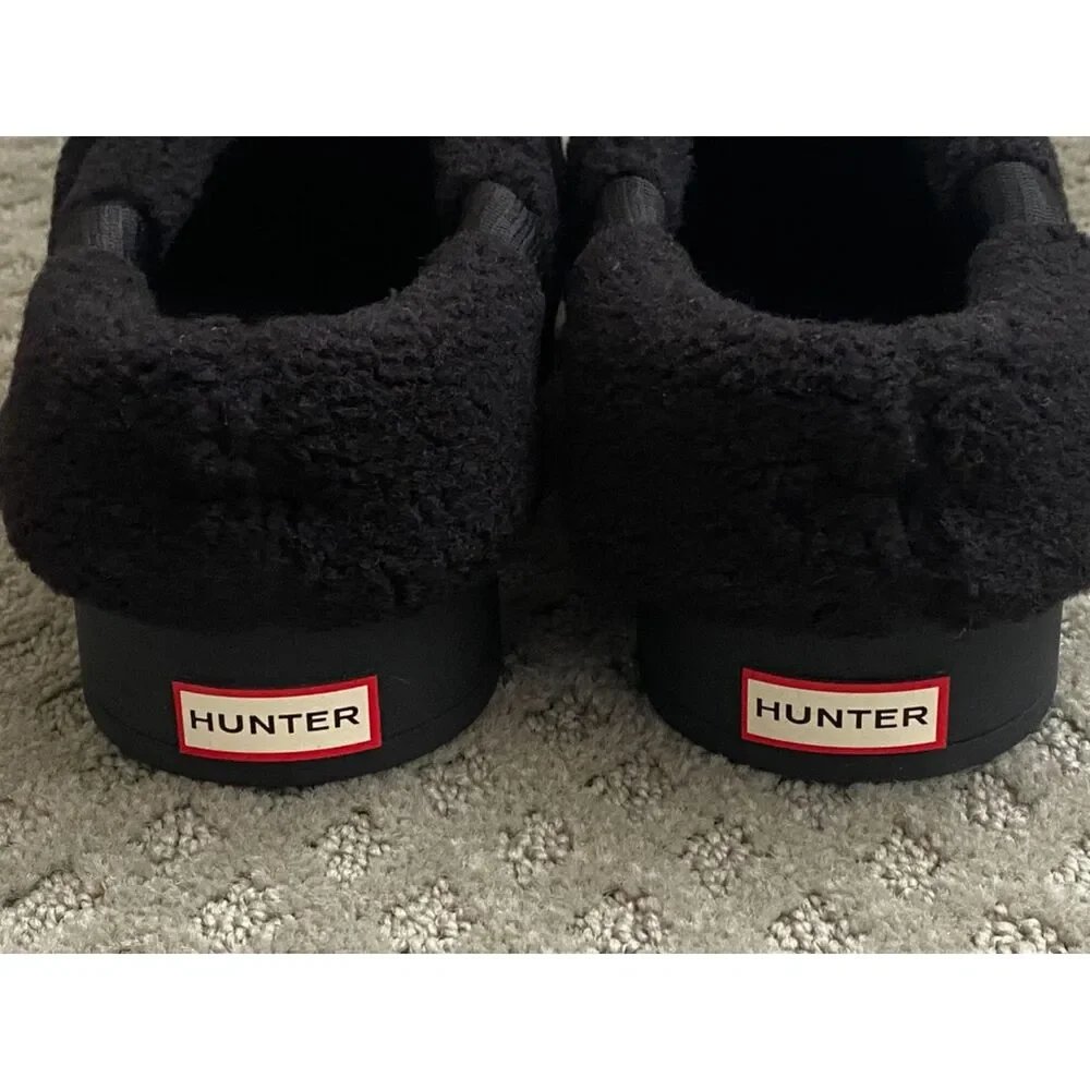 Hunter Black Faux Fur Clogs Men's Sz 9 New in Box